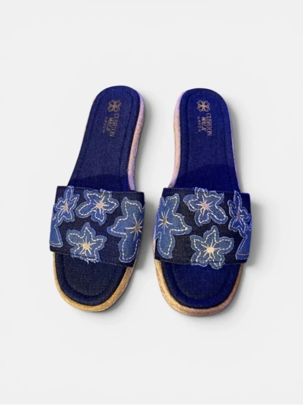 New ~ Avon~ Shoes ~ Cushion Walk ~ Blue Denim ~ Slide Sandals ~ Women’s ~ Size 9